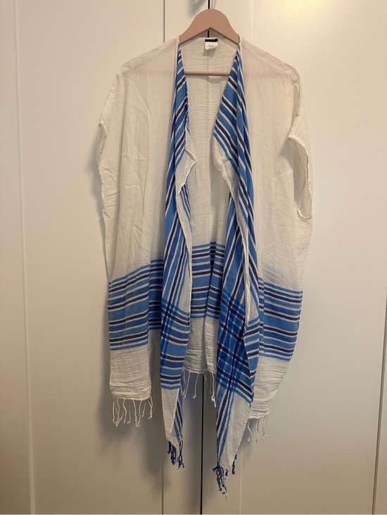 J. Crew Other - J. Crew White and Blue Striped Beach Kimono